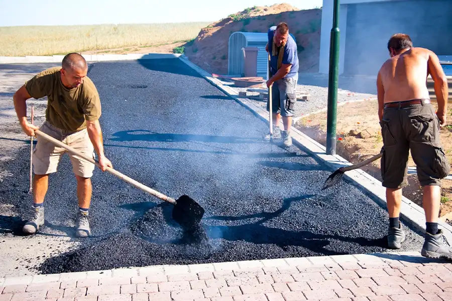 Site preparation for asphalt parking lot, base installation of loose gravel - Springfield, IL